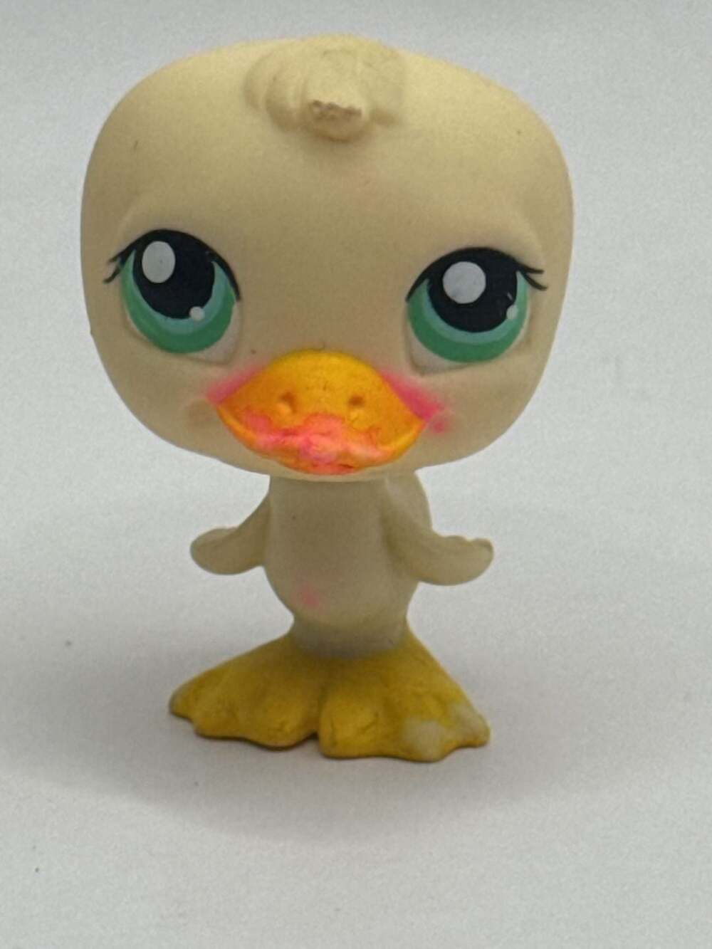 Littlest Pet Shop LPS No. 51 Yellow Duckling Figure with Green Eyes & Red Magnet